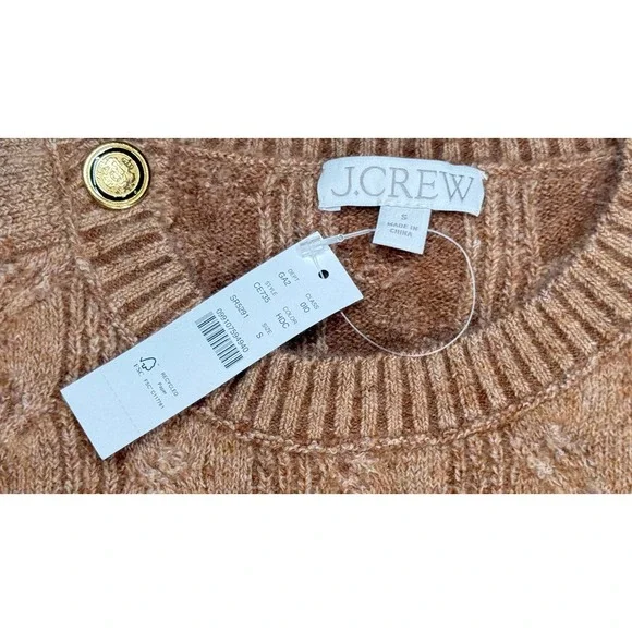 J.Crew Re-Imagined‎ Women's Cable Knit Long Sleeve Sweater With Buttons Size S - Picture 2 of 6